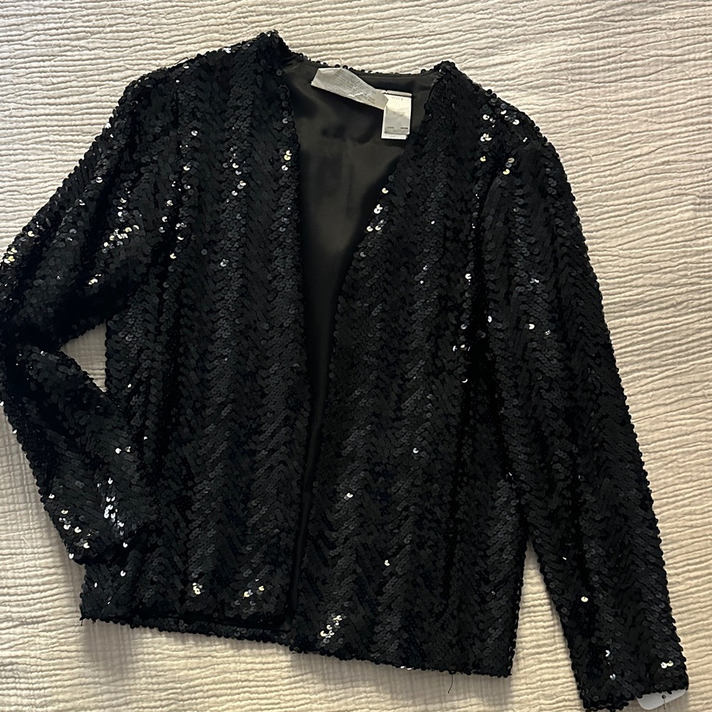 Vintage Sequin Black Jacket